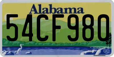 AL license plate 54CF980