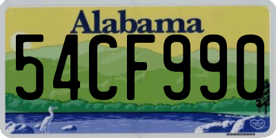 AL license plate 54CF990