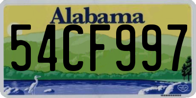 AL license plate 54CF997