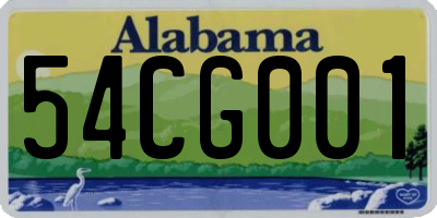 AL license plate 54CG001