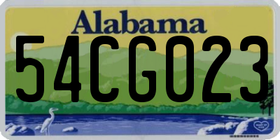 AL license plate 54CG023