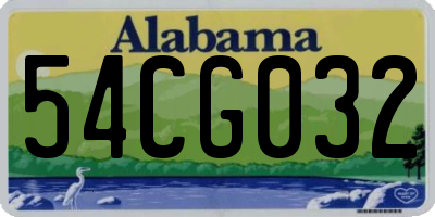 AL license plate 54CG032