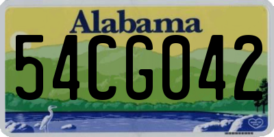 AL license plate 54CG042
