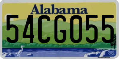 AL license plate 54CG055