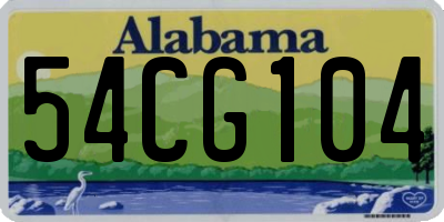 AL license plate 54CG104