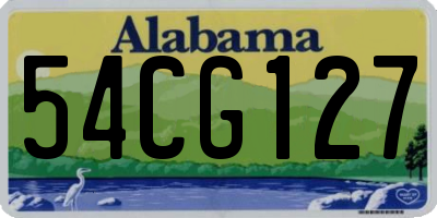 AL license plate 54CG127