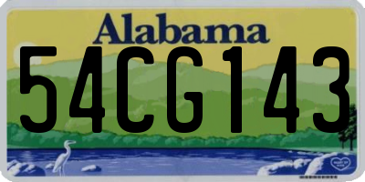 AL license plate 54CG143