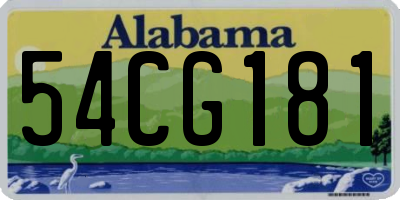 AL license plate 54CG181