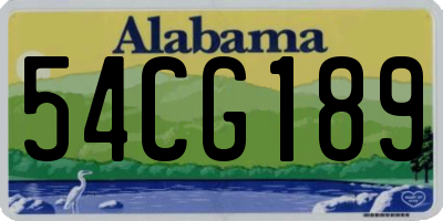 AL license plate 54CG189
