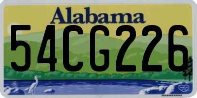 AL license plate 54CG226