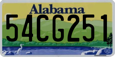 AL license plate 54CG251