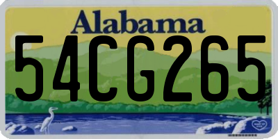 AL license plate 54CG265