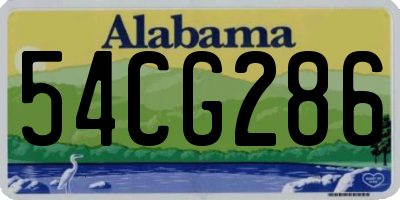 AL license plate 54CG286
