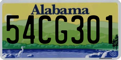 AL license plate 54CG301
