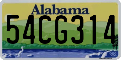 AL license plate 54CG314