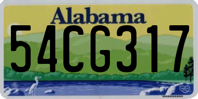 AL license plate 54CG317