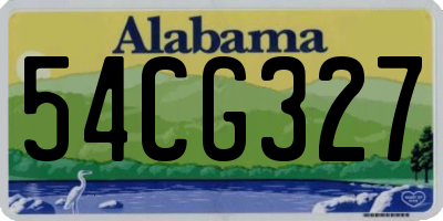 AL license plate 54CG327