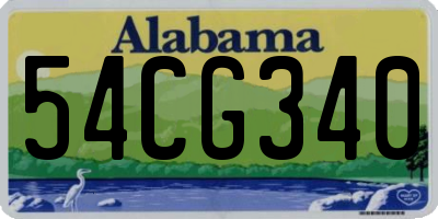 AL license plate 54CG340