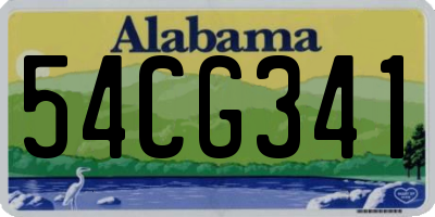 AL license plate 54CG341