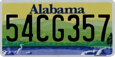 AL license plate 54CG357
