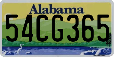 AL license plate 54CG365
