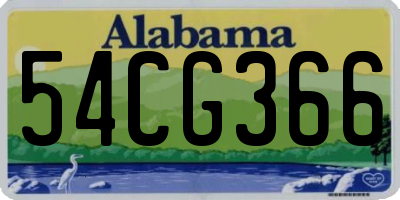 AL license plate 54CG366
