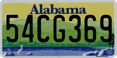 AL license plate 54CG369
