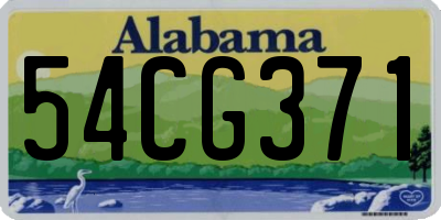 AL license plate 54CG371