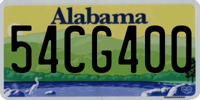 AL license plate 54CG400