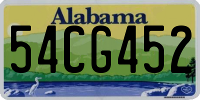 AL license plate 54CG452