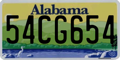 AL license plate 54CG654