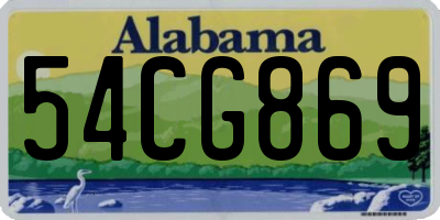 AL license plate 54CG869