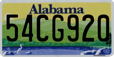 AL license plate 54CG920