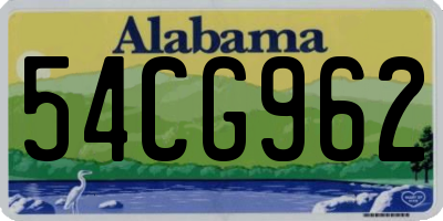 AL license plate 54CG962