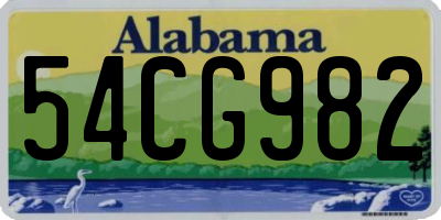 AL license plate 54CG982
