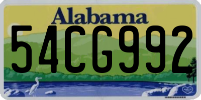 AL license plate 54CG992