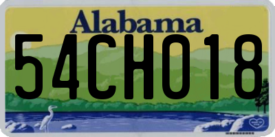AL license plate 54CH018