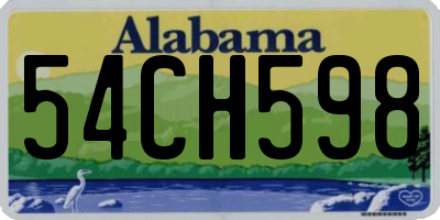 AL license plate 54CH598