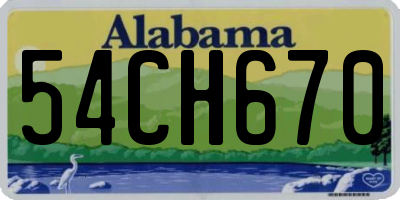 AL license plate 54CH670