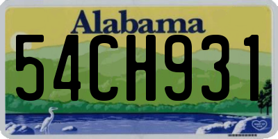 AL license plate 54CH931