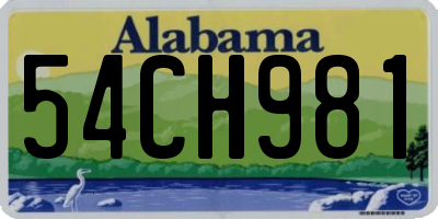 AL license plate 54CH981
