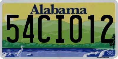 AL license plate 54CI012