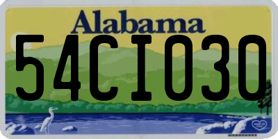 AL license plate 54CI030