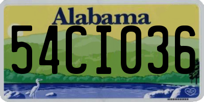 AL license plate 54CI036