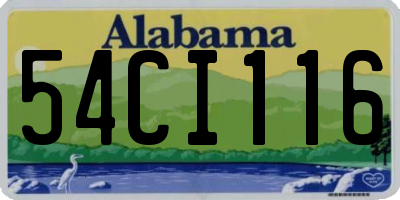 AL license plate 54CI116