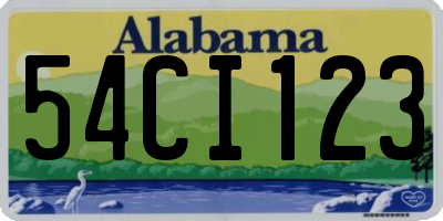 AL license plate 54CI123