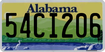 AL license plate 54CI206