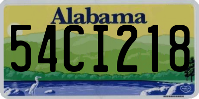 AL license plate 54CI218