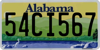 AL license plate 54CI567