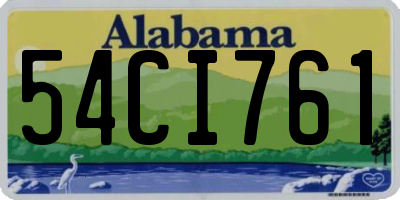 AL license plate 54CI761